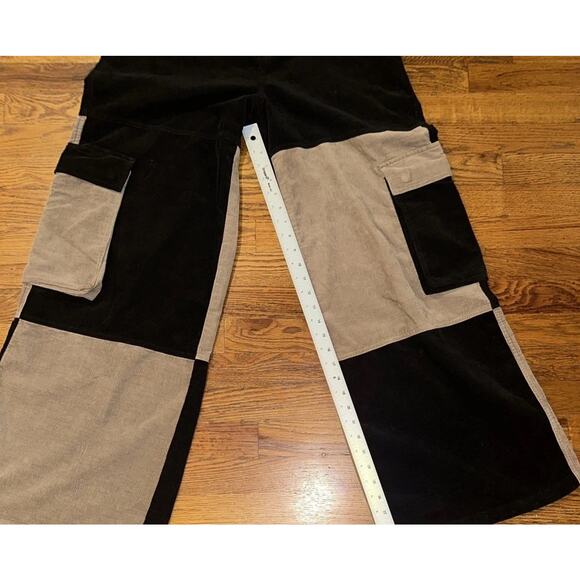 Hot Topic Corduroy Pants Black And Tan Women’s Size 5 Baggy - Picture 12 of 13